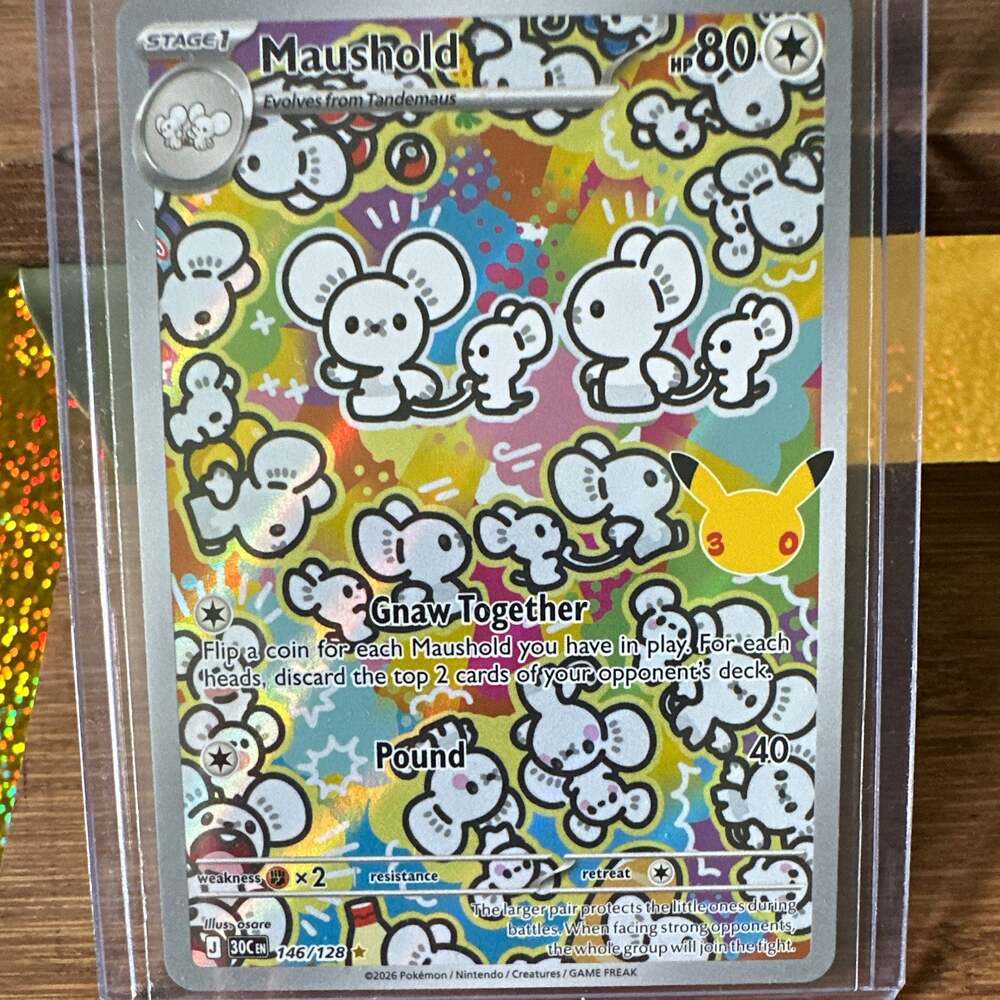 Pokémon TCG 30th Celebration Maushold 146/128 Illustration Rare Full Art